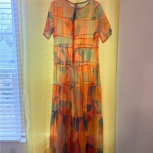 Colorful Geometric Maxi Dress